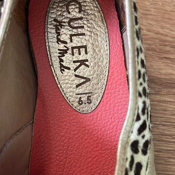 Culeka handmade gold leather and calf hair tie shoes, size 6 1/2 - Picture 6 of 6